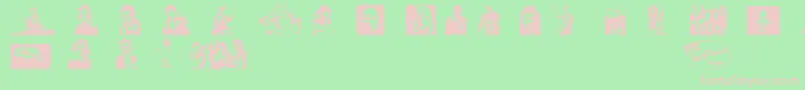 フォントred dwarf font – 緑の背景にピンクのフォント