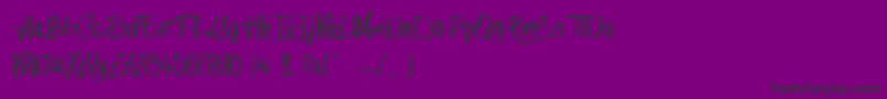 フォントRed Lipstick   Personal Use – 紫の背景に黒い文字