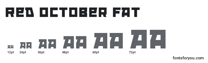 Размеры шрифта Red October Fat