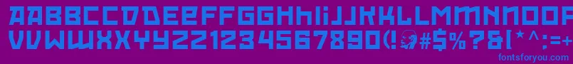 Red October Font – Blue Fonts on Purple Background