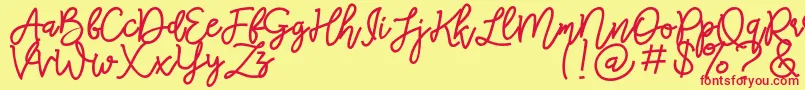 RED Peppers Script Font – Red Fonts on Yellow Background
