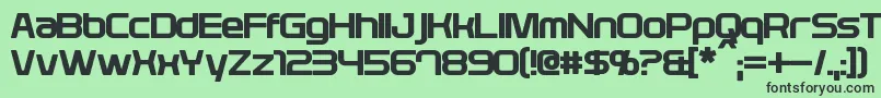 フォントPlavskyBold – 緑の背景に黒い文字