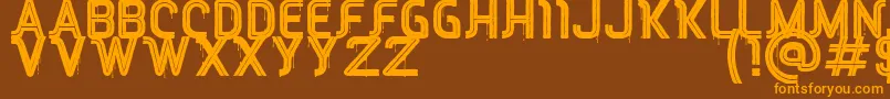 RED Peppers-Schriftart – Orangefarbene Schriften auf braunem Hintergrund