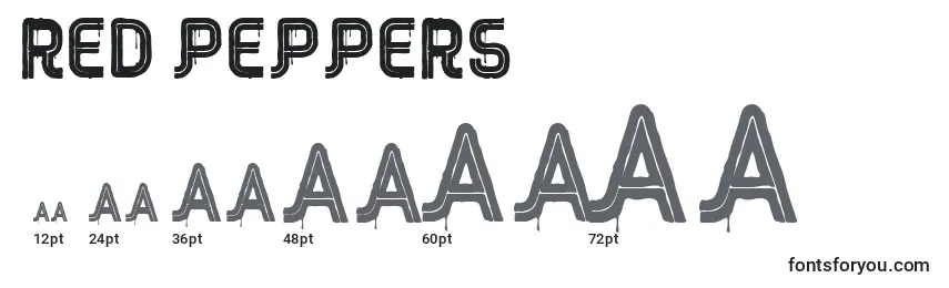 RED Peppers Font Sizes