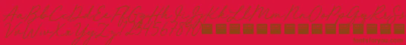 Red Velvet   Demo Font – Brown Fonts on Red Background