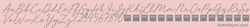 Red Velvet   Demo Font – Gray Fonts on Pink Background