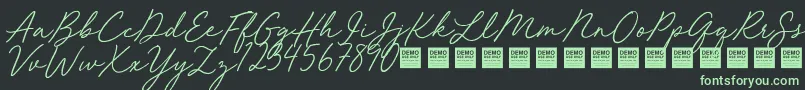 Red Velvet   Demo Font – Green Fonts on Black Background