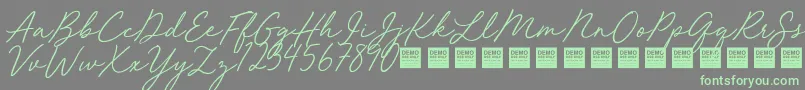 Red Velvet   Demo Font – Green Fonts on Gray Background