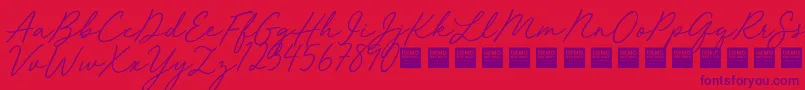 Red Velvet   Demo Font – Purple Fonts on Red Background