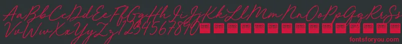Czcionka Red Velvet   Demo – czerwone czcionki na czarnym tle