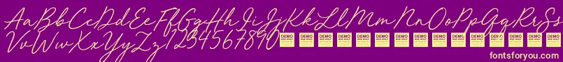 Red Velvet   Demo Font – Yellow Fonts on Purple Background