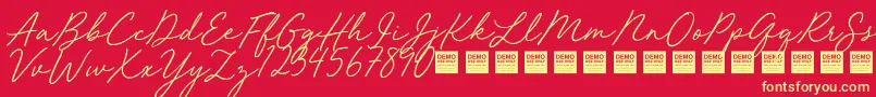 Red Velvet   Demo Font – Yellow Fonts on Red Background