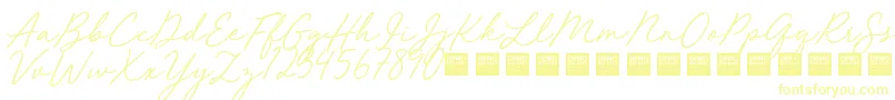 Czcionka Red Velvet   Demo – żółte czcionki