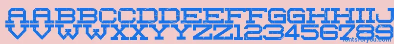 Red Zone Font – Blue Fonts on Pink Background