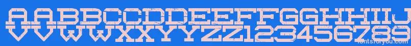 Red Zone Font – Pink Fonts on Blue Background