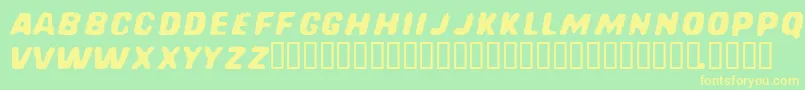 REDCFM  -fontti – keltaiset fontit vihreällä taustalla