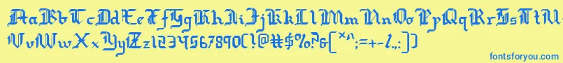 redcoat Font – Blue Fonts on Yellow Background