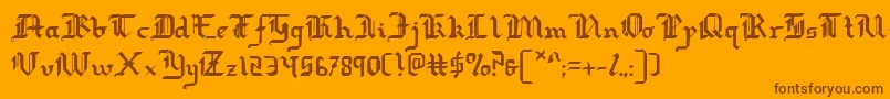 redcoat Font – Brown Fonts on Orange Background
