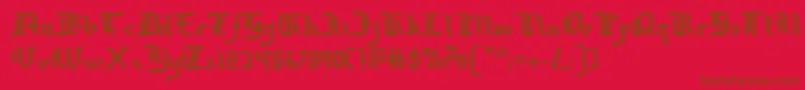 フォントredcoat – 赤い背景に茶色の文字