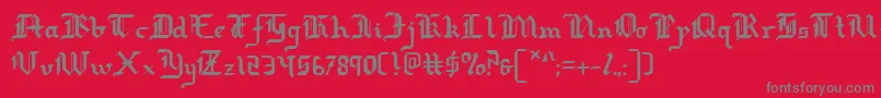 フォントredcoat – 赤い背景に灰色の文字
