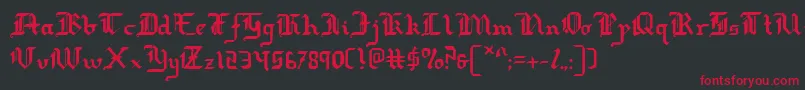 フォントredcoat – 黒い背景に赤い文字