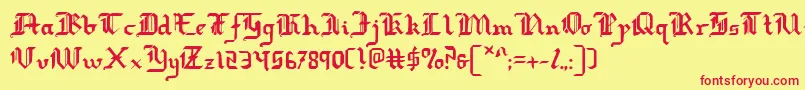 redcoat Font – Red Fonts on Yellow Background