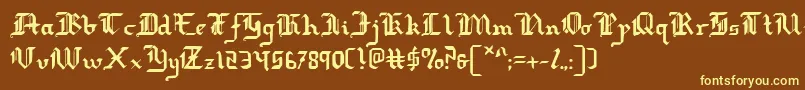 フォントredcoat – 黄色のフォント、茶色の背景