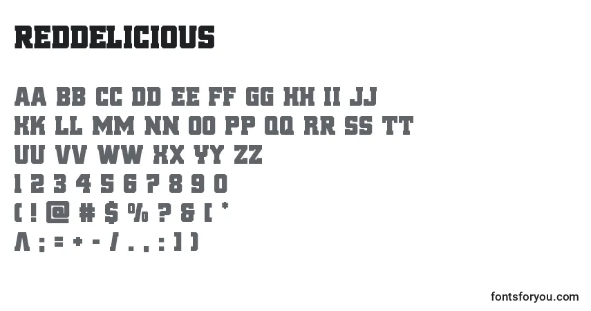 Шрифт Reddelicious – алфавит, цифры, специальные символы