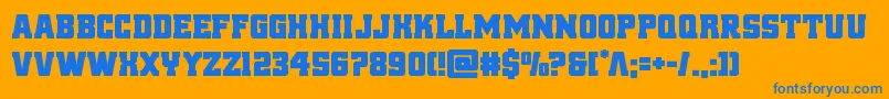 reddelicious-Schriftart – Blaue Schriften auf orangefarbenem Hintergrund