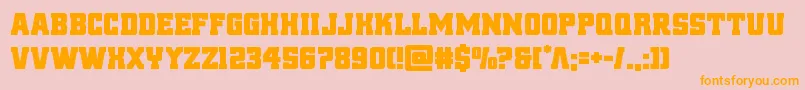 フォントreddelicious – オレンジの文字がピンクの背景にあります。