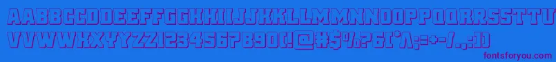 reddelicious3d Font – Purple Fonts on Blue Background