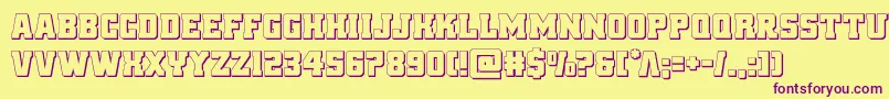 reddelicious3d Font – Purple Fonts on Yellow Background