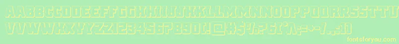 reddelicious3d Font – Yellow Fonts on Green Background