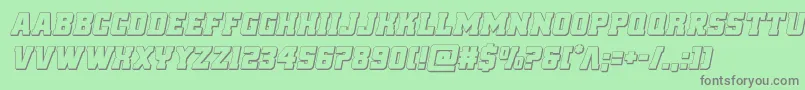 Czcionka reddelicious3dital – szare czcionki na zielonym tle