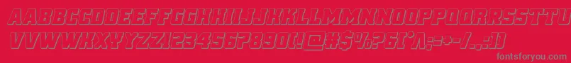 フォントreddelicious3dital – 赤い背景に灰色の文字