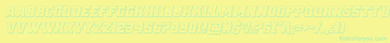 Więcej informacji o czcionce reddelicious3dital Czcionka reddelicious3dital – zielone czcionki na żółtym tle