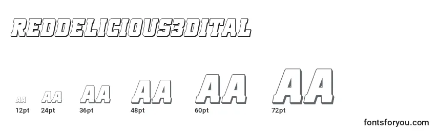 Reddelicious3dital Font Sizes