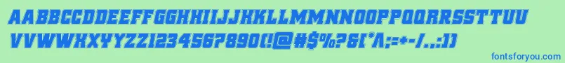 reddeliciousacadital-Schriftart – Blaue Schriften auf grünem Hintergrund