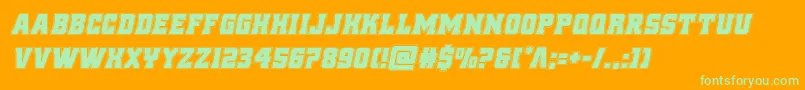 reddeliciousacadital-Schriftart – Grüne Schriften auf orangefarbenem Hintergrund