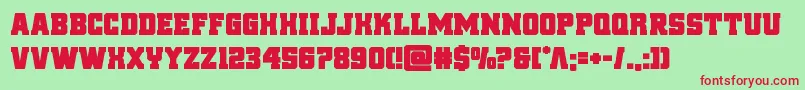Fonte reddeliciousbold – fontes vermelhas em um fundo verde