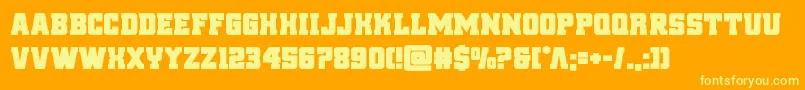 reddeliciousbold-Schriftart – Gelbe Schriften auf orangefarbenem Hintergrund