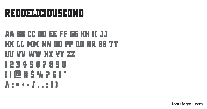 A fonte Reddeliciouscond – alfabeto, números, caracteres especiais