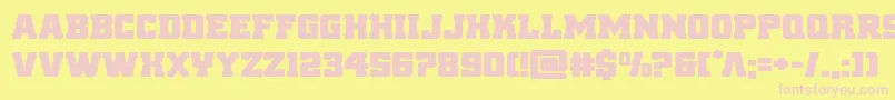 reddeliciousexpand-fontti – vaaleanpunaiset fontit keltaisella taustalla