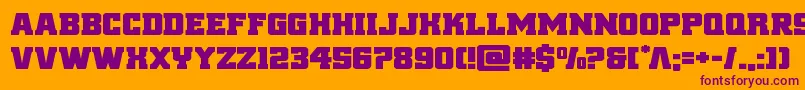 reddeliciousexpand-fontti – violetit fontit oranssilla taustalla
