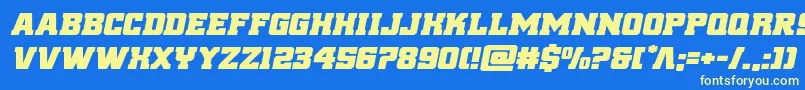 フォントreddeliciousexpandital – 黄色の文字、青い背景