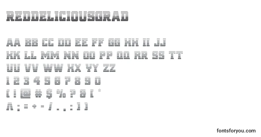 Schriftart Reddeliciousgrad – Alphabet, Zahlen, spezielle Symbole