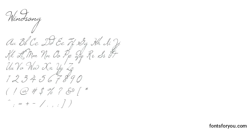 Windsongフォント–アルファベット、数字、特殊文字