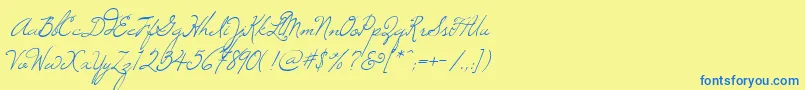 Windsong Font – Blue Fonts on Yellow Background