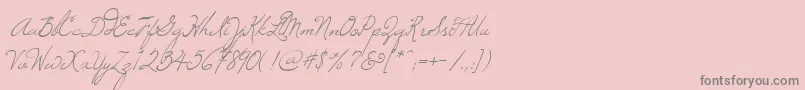 フォントWindsong – ピンクの背景に灰色の文字