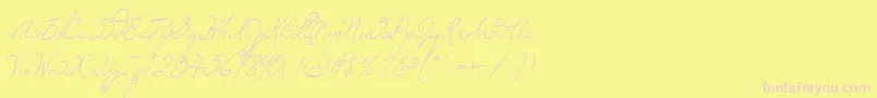 Windsong-Schriftart – Rosa Schriften auf gelbem Hintergrund